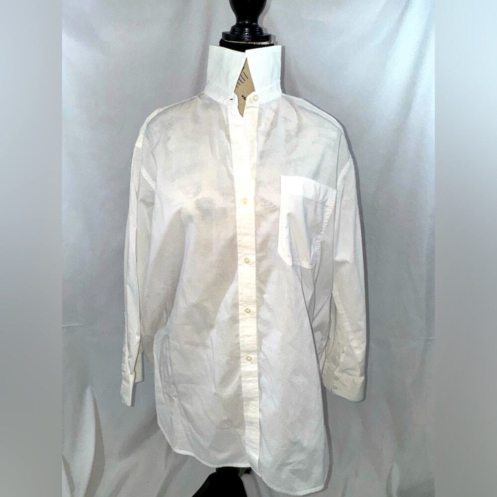 Banana Republic: Fun Boyfriend Oversized White Cotton Shirt